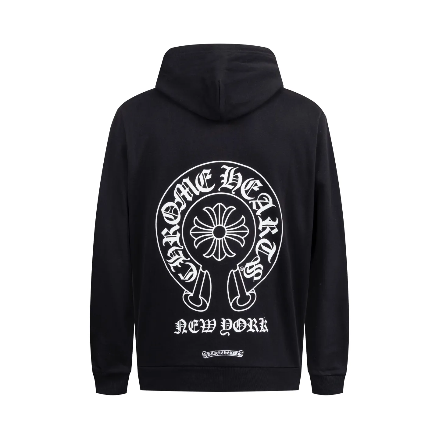 🅿️520 [Exclusive supply] CH Crow Heart New York City Limited Hooded Jacket The fabric is made of high-quality 42-count 380g pure cotton fabric, bringing a comfortable wearing experience. The sweatshirt is designed to be the same for men and women, in classic black color with the brand's iconic elements. The specially customized cross antique silver zipper pull shows the brand's luxurious details, and the zipper is smooth and durable. The imported ink printing process ensures three-dimensional and full patterns and long-lasting colors. As a city-limited element, the horseshoe print shows a unique New York style. The body is exquisitely tailored, and the hood design is practical and fashionable. The cuffs and hem are elasticated to improve warmth and stiffness. yb's customization process ensures that each sweater meets perfect shipping standards, and everything from fabric selection to finished product production is strictly controlled. This sweatshirt not only retains Chrome Hearts' consistent street luxury style, but also incorporates city-limited features. It is a boutique item with both collection value and daily wear. Size:S/M/L